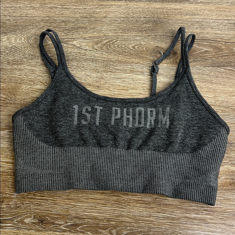1st Phorm Seamless Strappy Sports Bra (Charcoal Gray)